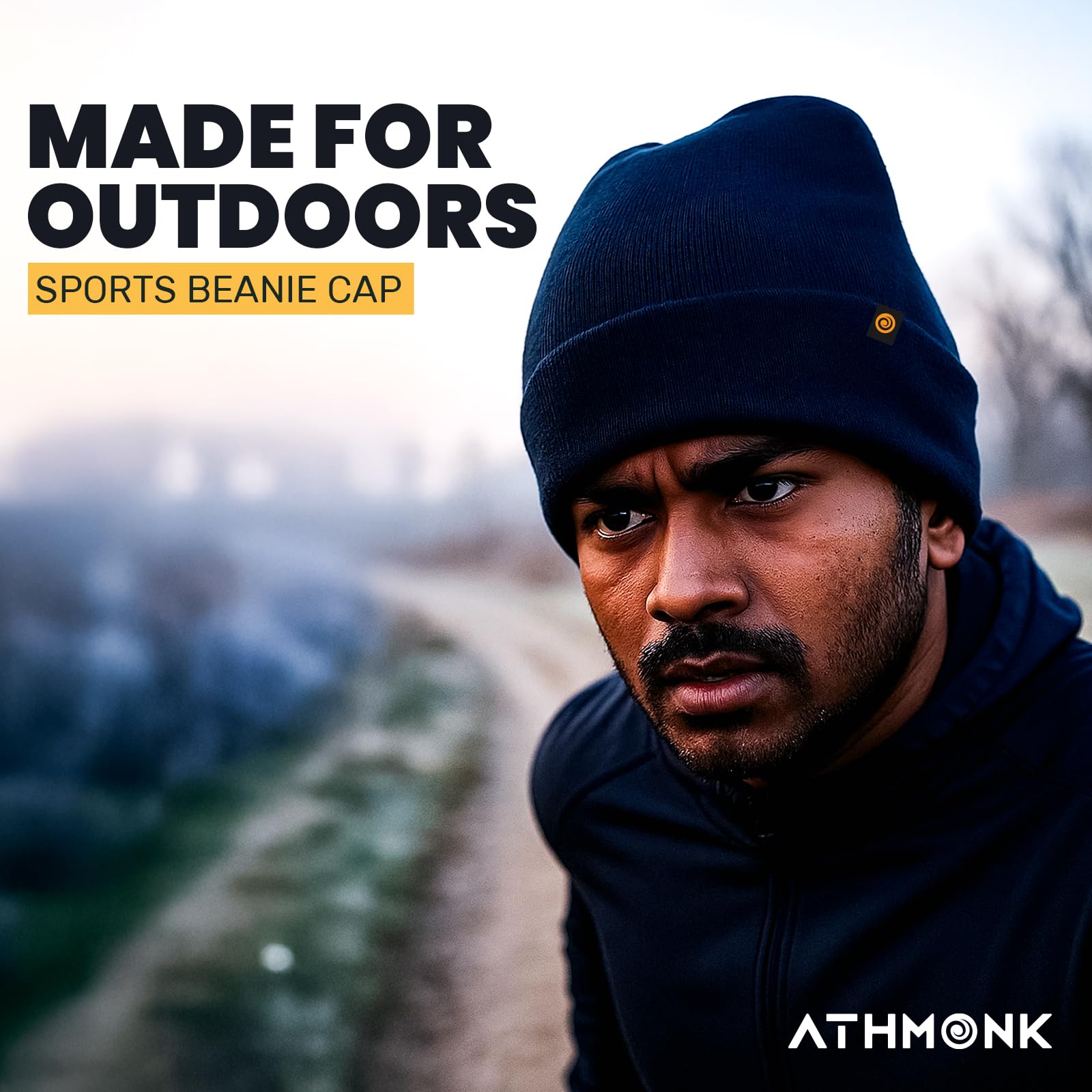 Athmonk Winter Woolen Beanie Cap for Men & Women | Warm Cuff Head Cap for Winters | Cold Weather Hat for Girls & Boys 100% Woollen Fabric Ultra Soft & Cozy | Garam Topi for Man